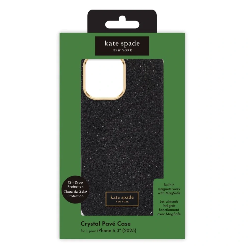 iPhone 17 Kate Spade Black Crystal Pavé Case